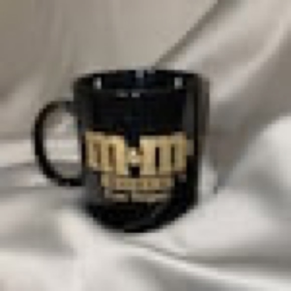 M&M's World Las Vegas 2000 large black gold character Mug cards like new - Picture 6 of 7